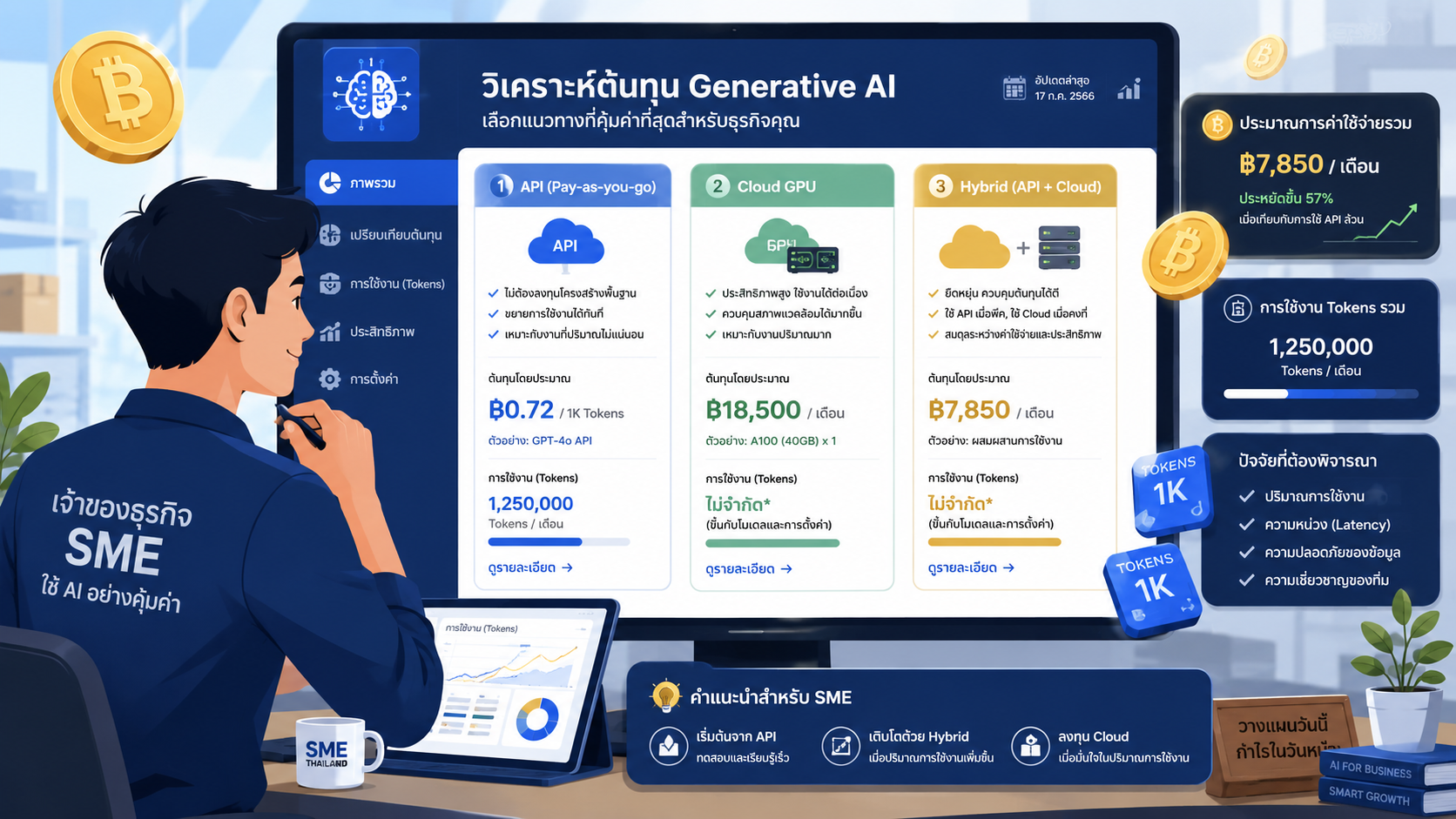 ต้นทุน Generative AI 2026: API, Self-Hosted หรือ Hybrid แบบไหนคุ้มค่าธุรกิจคุณ?