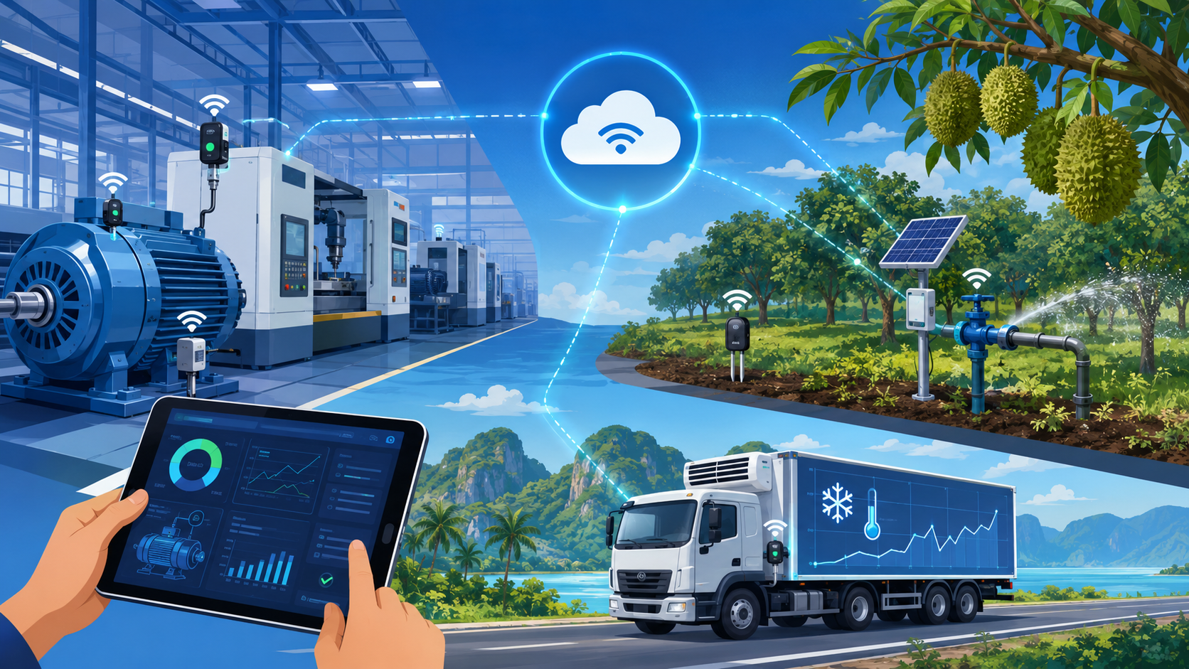 ตัวอย่าง Industrial IoT ในธุรกิจไทย: จากโรงงานอัจฉริยะถึงสวนทุเรียน